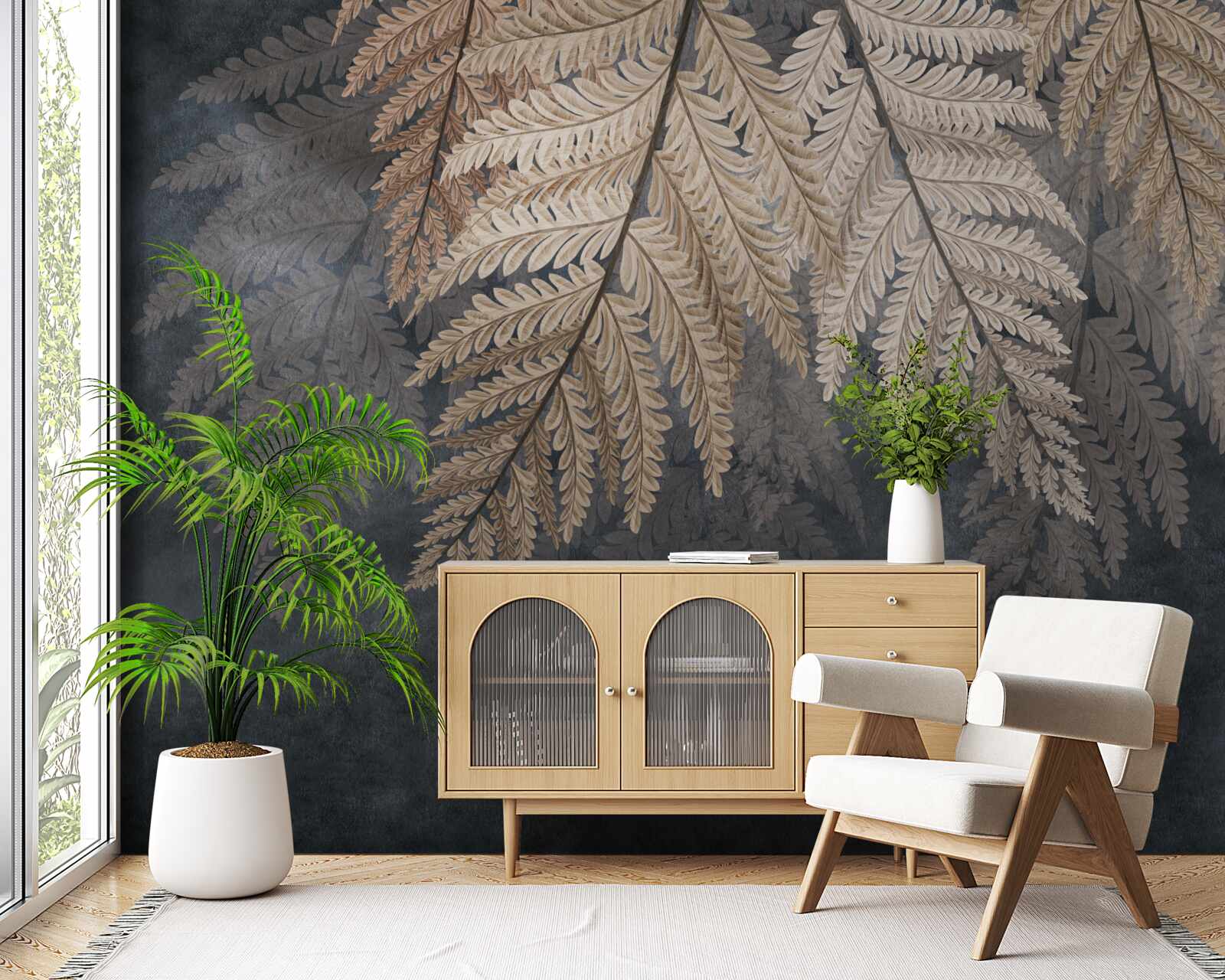 Fototapeta padajúce lístie na tmavom pozadí