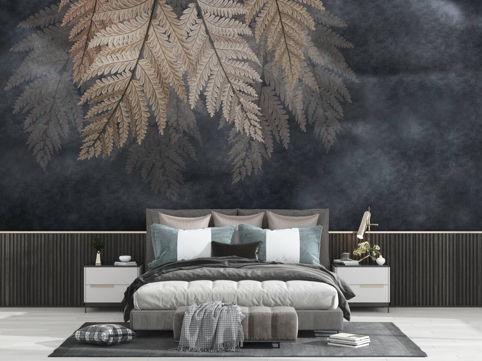 Fototapeta padajúce lístie na tmavom pozadí