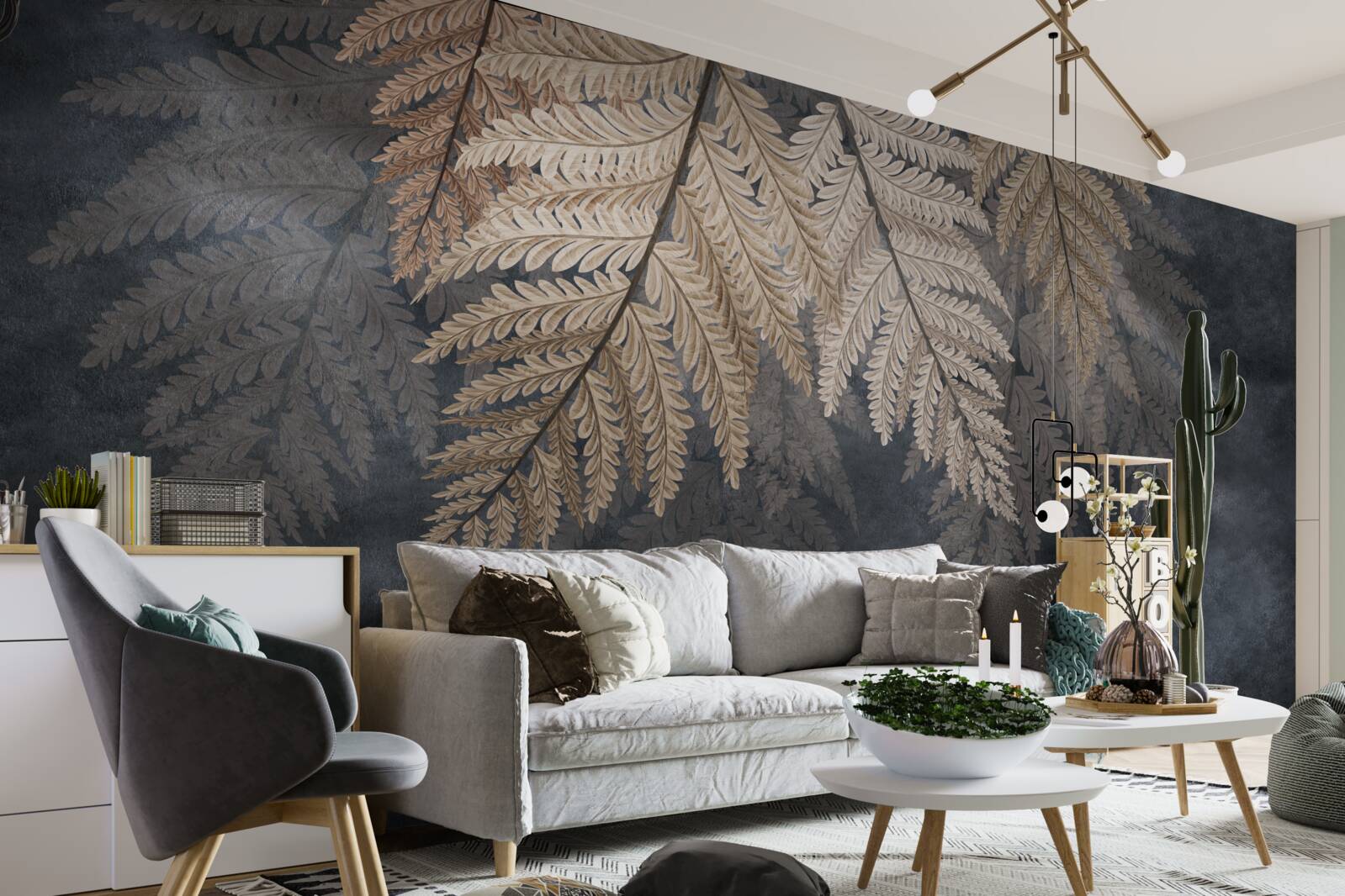 Fototapeta padajúce lístie na tmavom pozadí