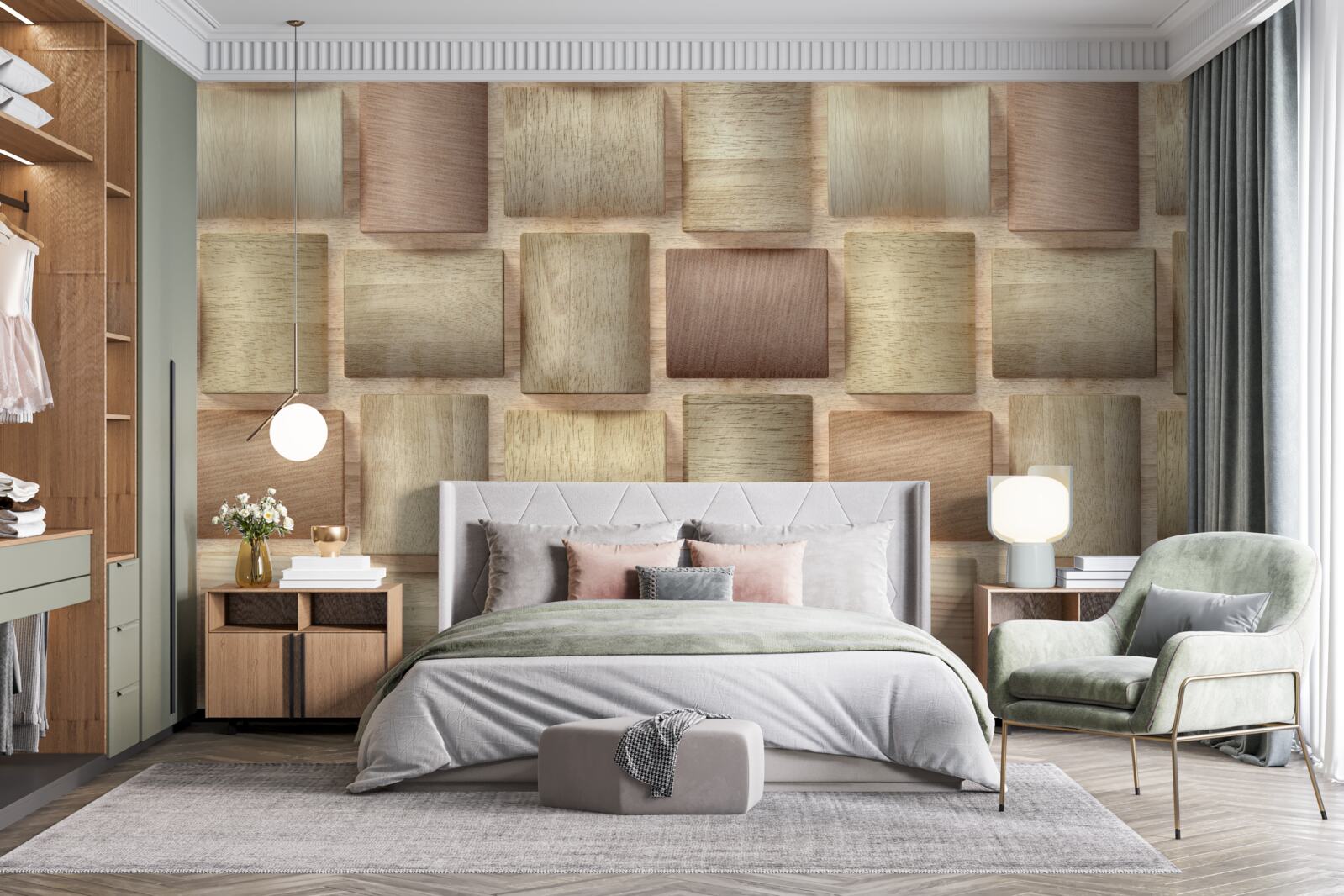 Fototapeta obdĺžniky s objemom v rôznych farbách