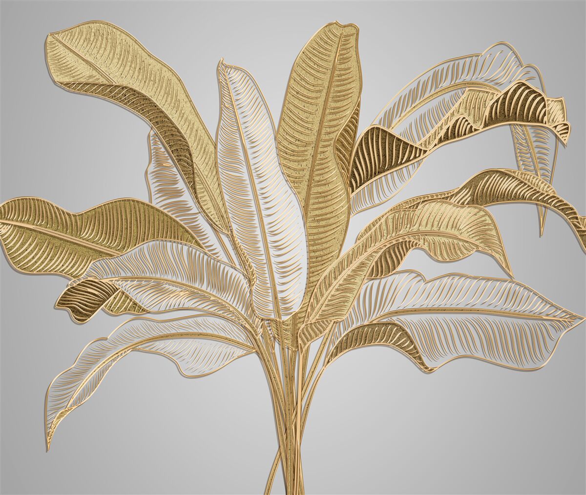 Fototapeta listy s nezvyčajným zlatým a bielym odtieňom