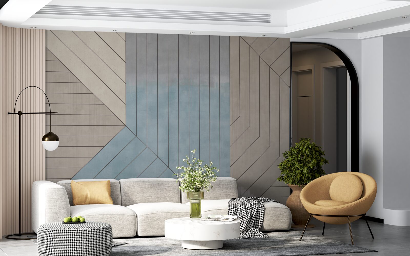 Fototapeta modrasté a rozmazané čiary