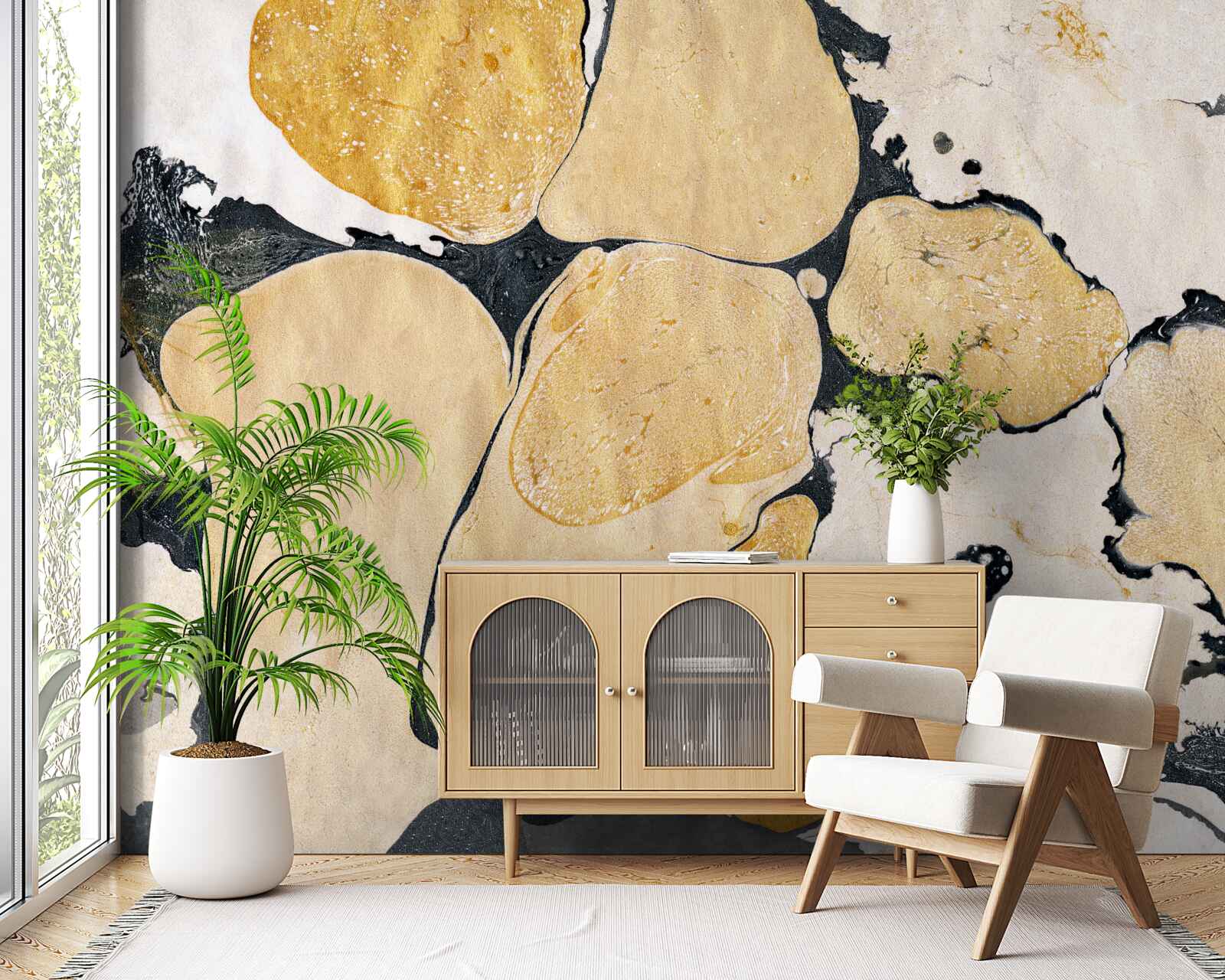 Fototapeta škvrny v bielej, čiernej a hnedej farbe