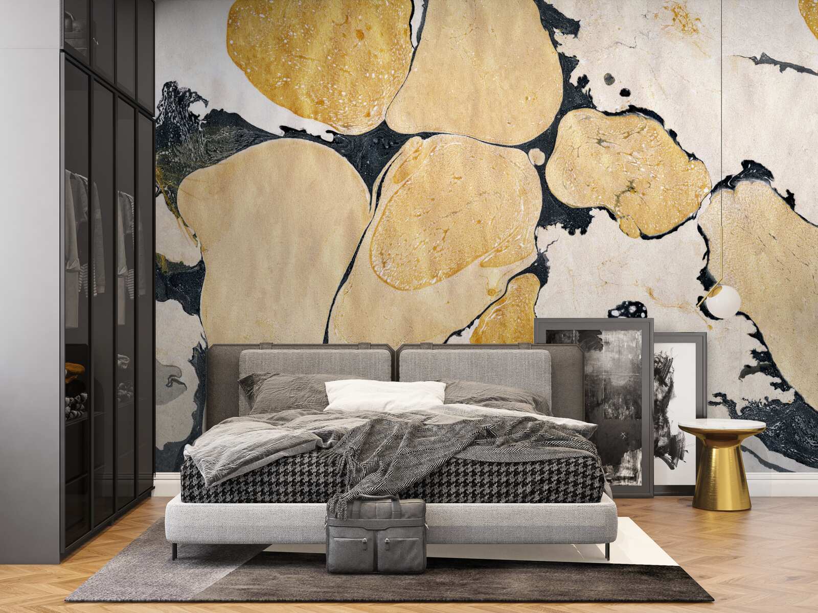 Fototapeta škvrny v bielej, čiernej a hnedej farbe