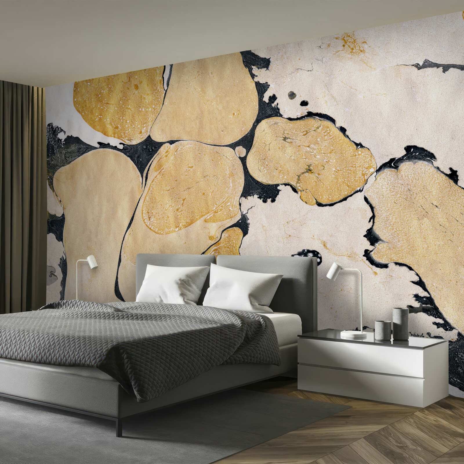 Fototapeta škvrny v bielej, čiernej a hnedej farbe