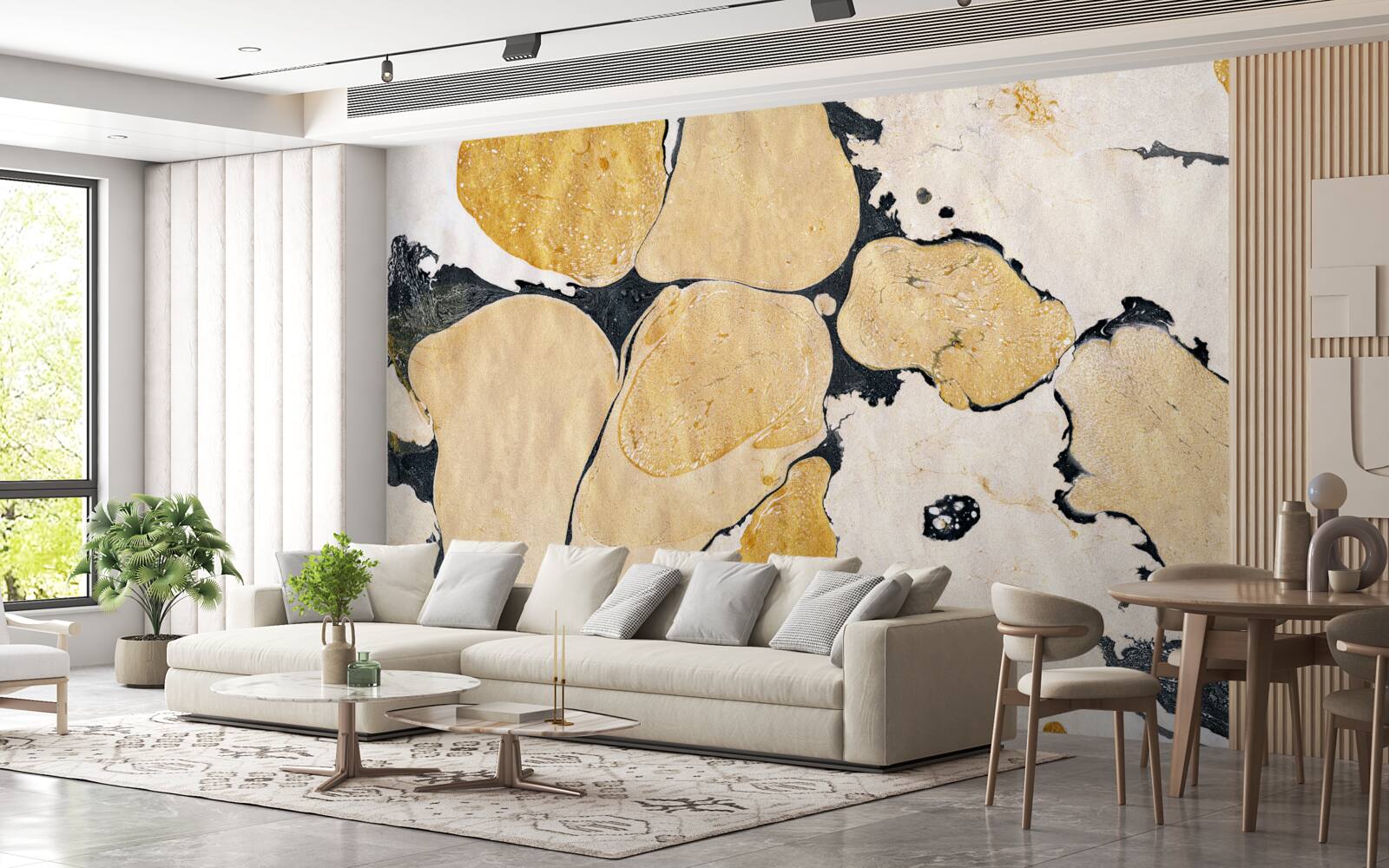 Fototapeta škvrny v bielej, čiernej a hnedej farbe