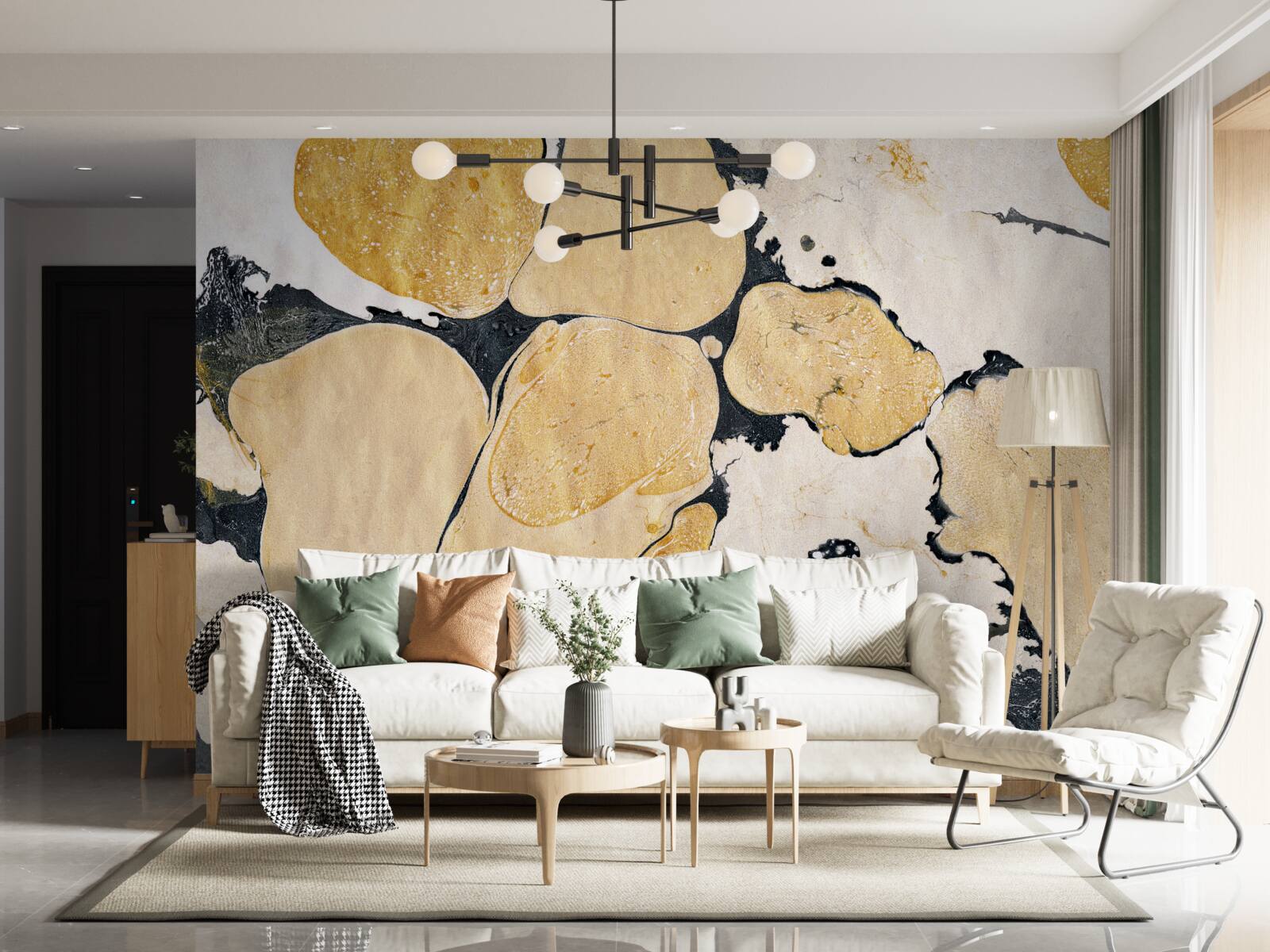 Fototapeta škvrny v bielej, čiernej a hnedej farbe