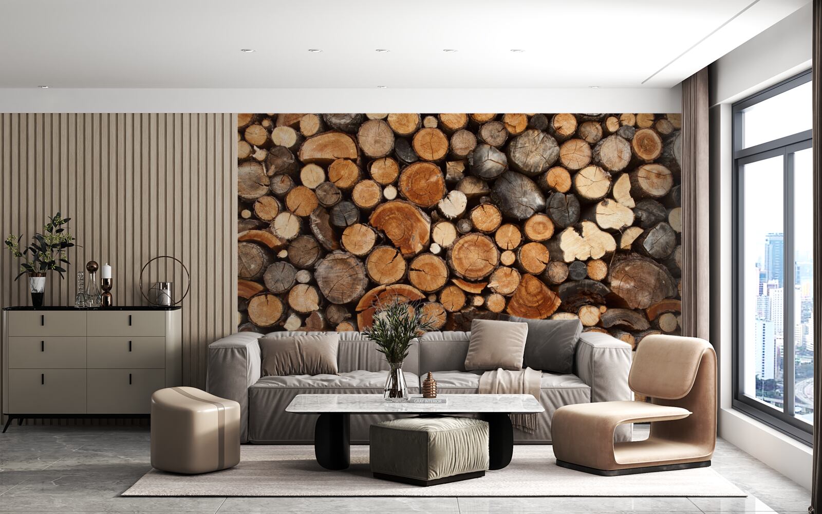 Fototapeta rôzne drevené polená