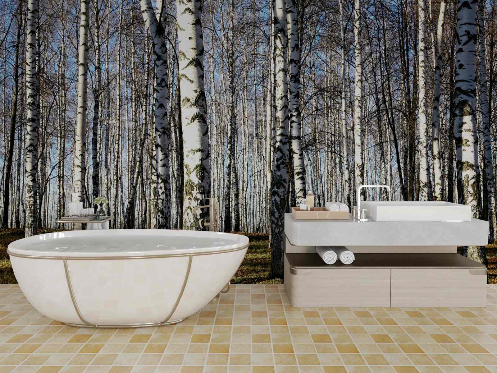 Fototapeta listy padali zo stromov