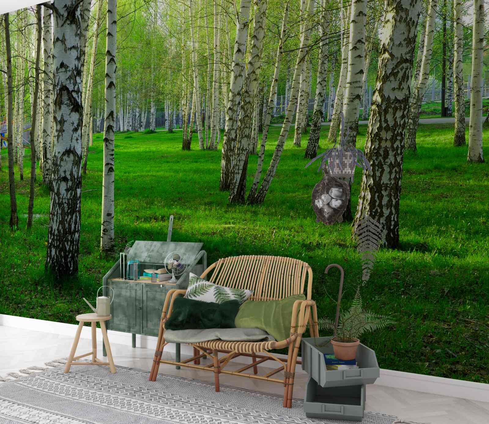 Fototapeta zelená tráva a stromy