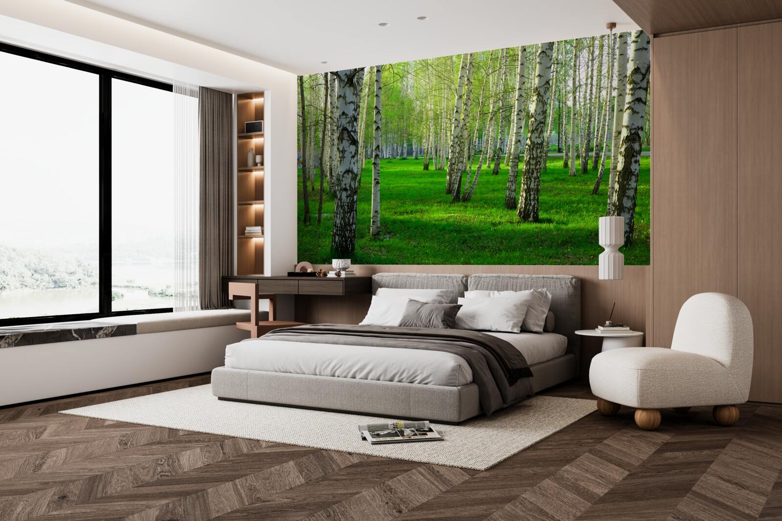 Fototapeta zelená tráva a stromy