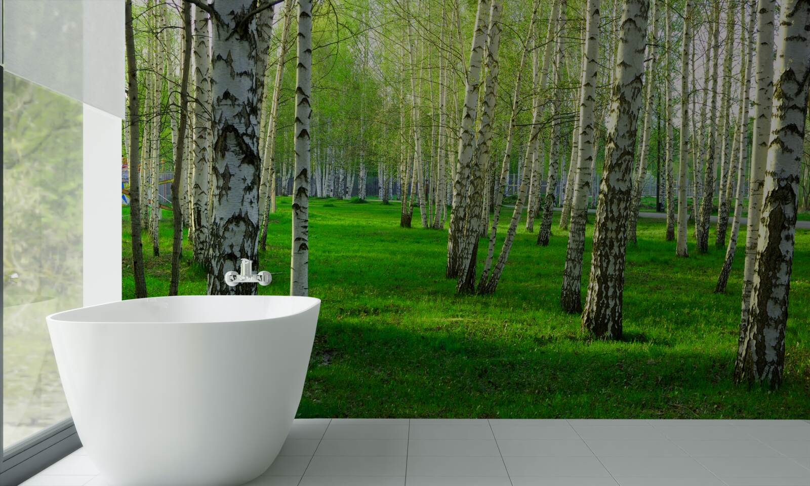 Fototapeta zelená tráva a stromy