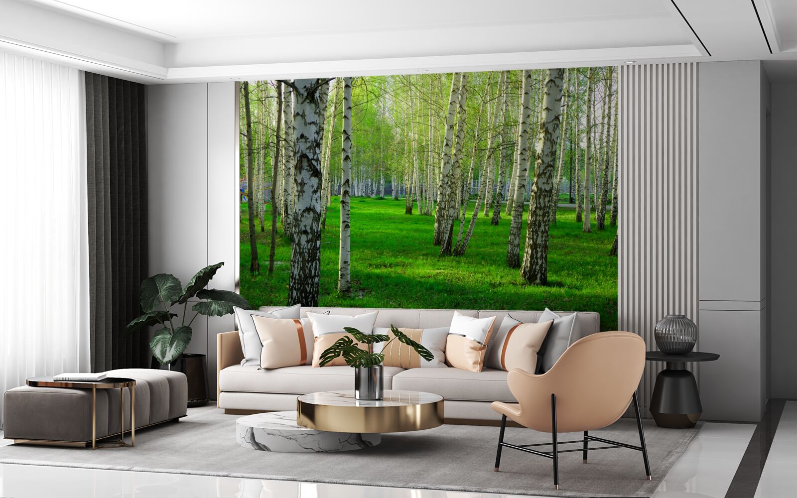 Fototapeta zelená tráva a stromy