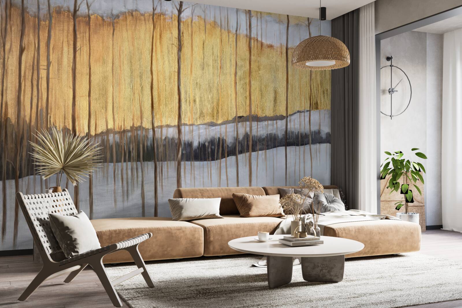 Fototapeta obrysy pôvabných kmeňov stromov