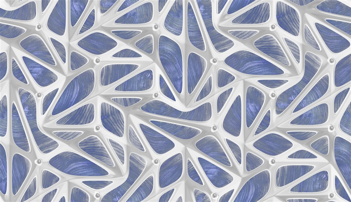 Fototapeta biele kučery na modrom pozadí