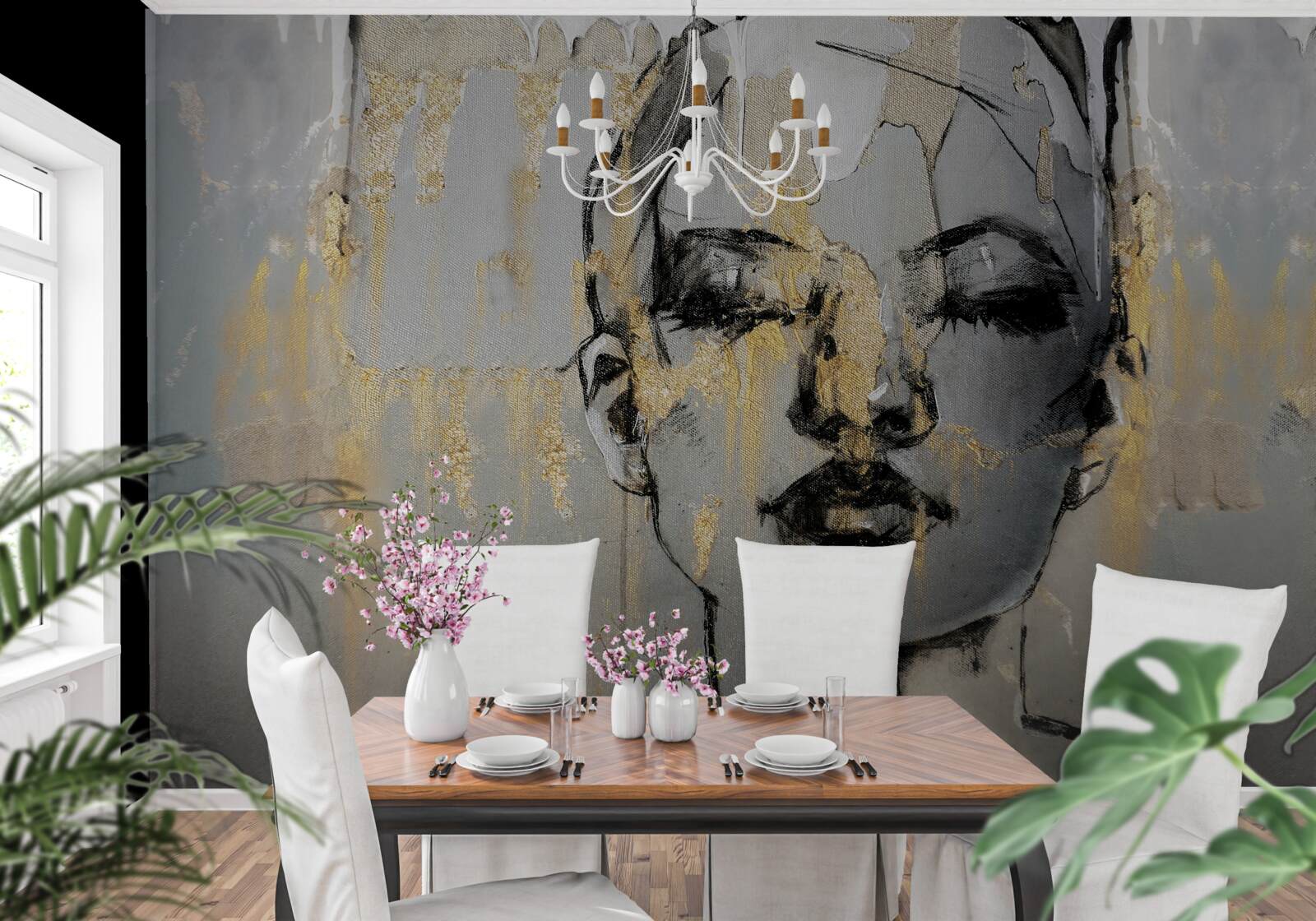 Fototapeta profilová fotka dievčaťa so zavretými očami