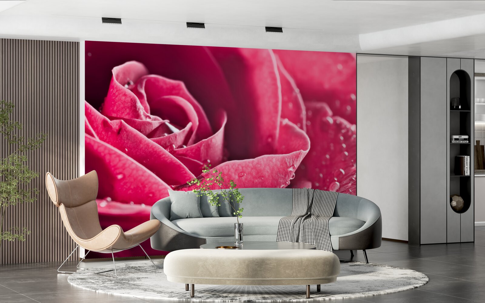 Fototapeta veľká ruža s kvapkami vlhkosti