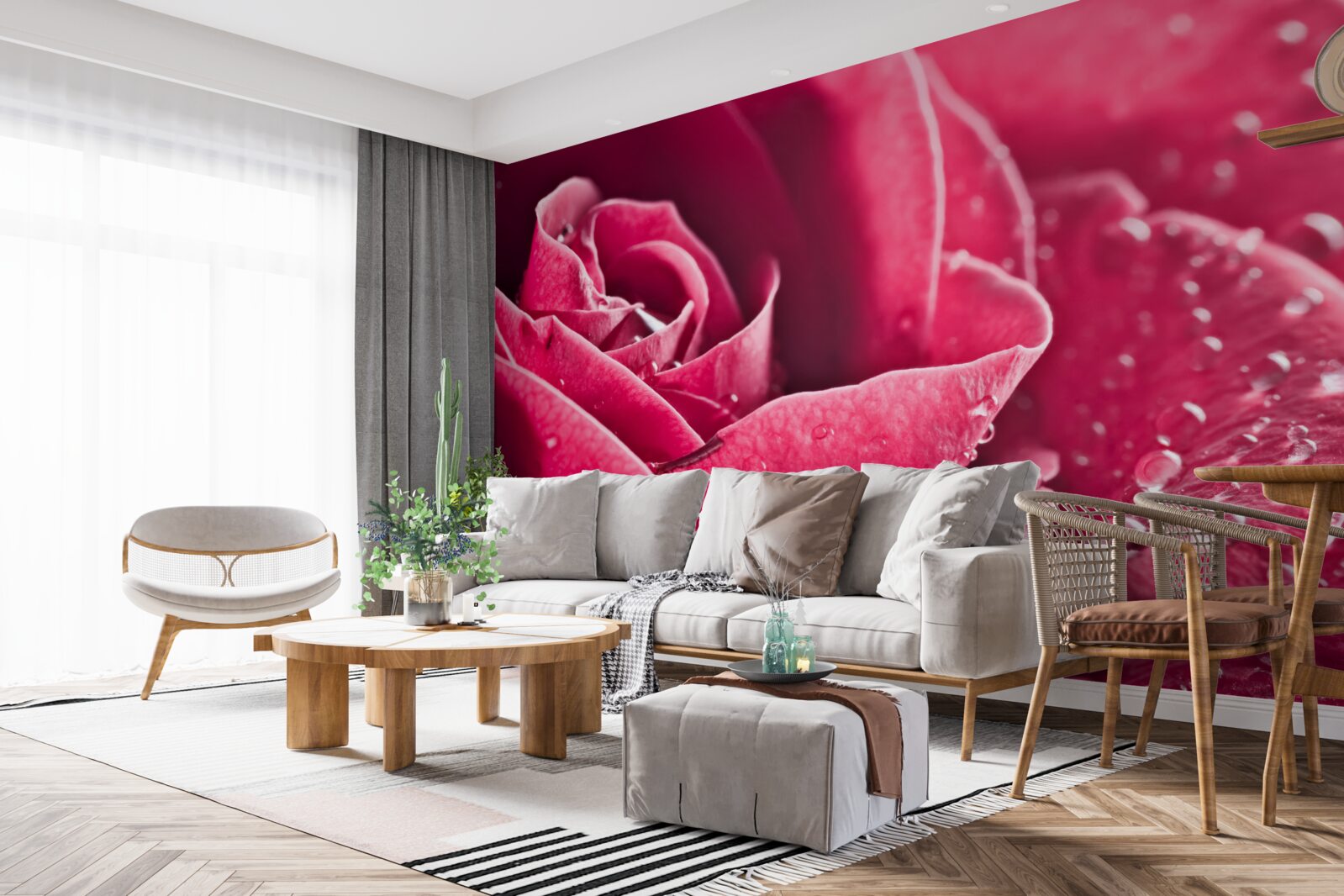 Fototapeta veľká ruža s kvapkami vlhkosti