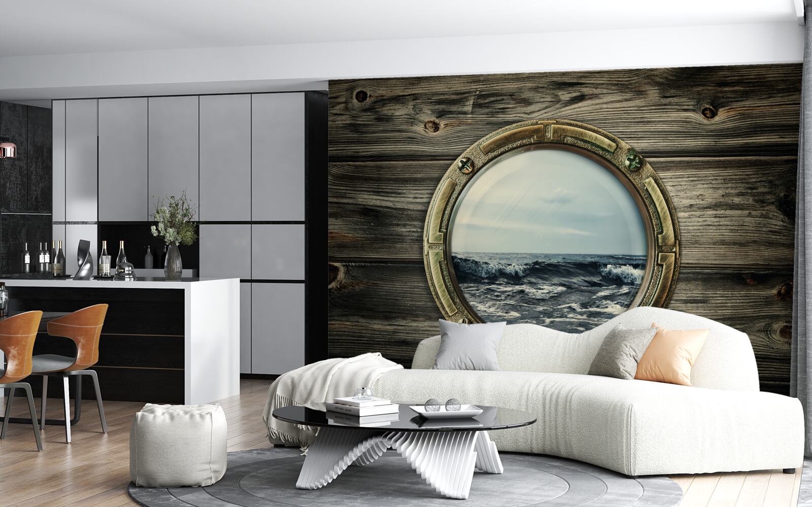 Fototapeta z okna kabíny je výhľad na oceán