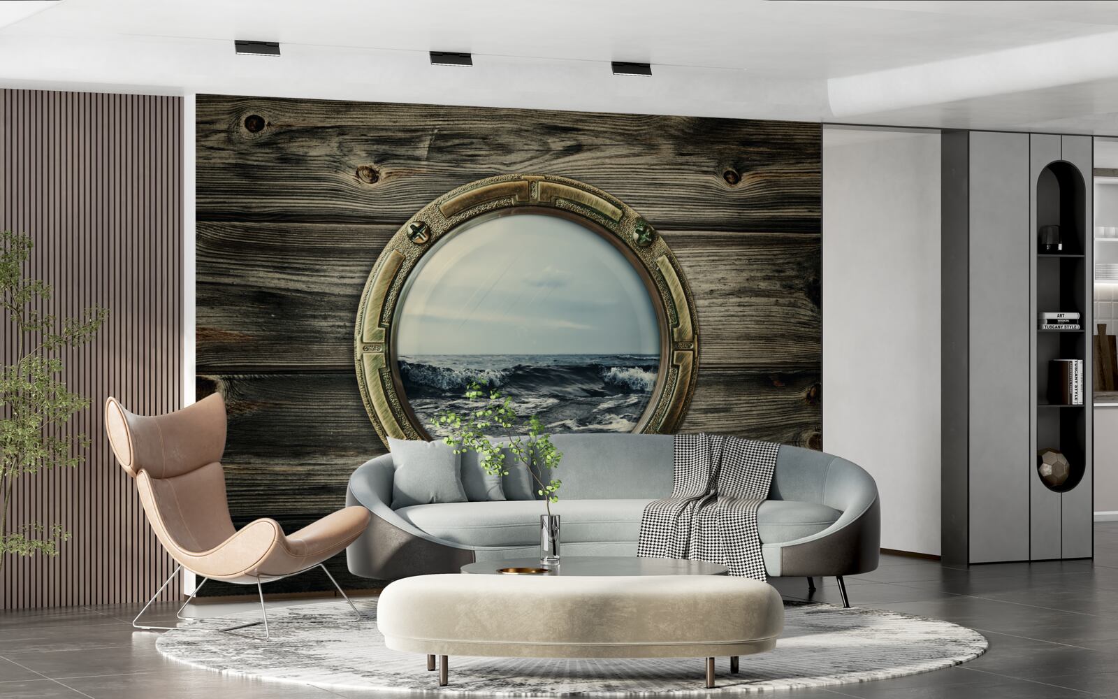 Fototapeta z okna kabíny je výhľad na oceán