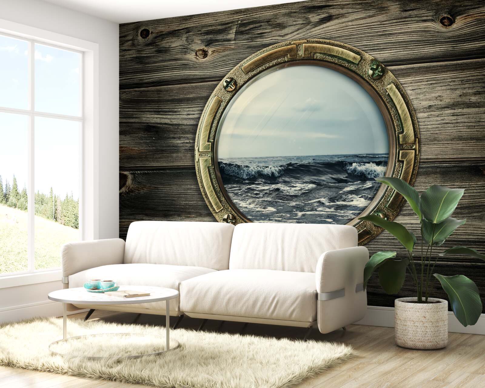 Fototapeta z okna kabíny je výhľad na oceán