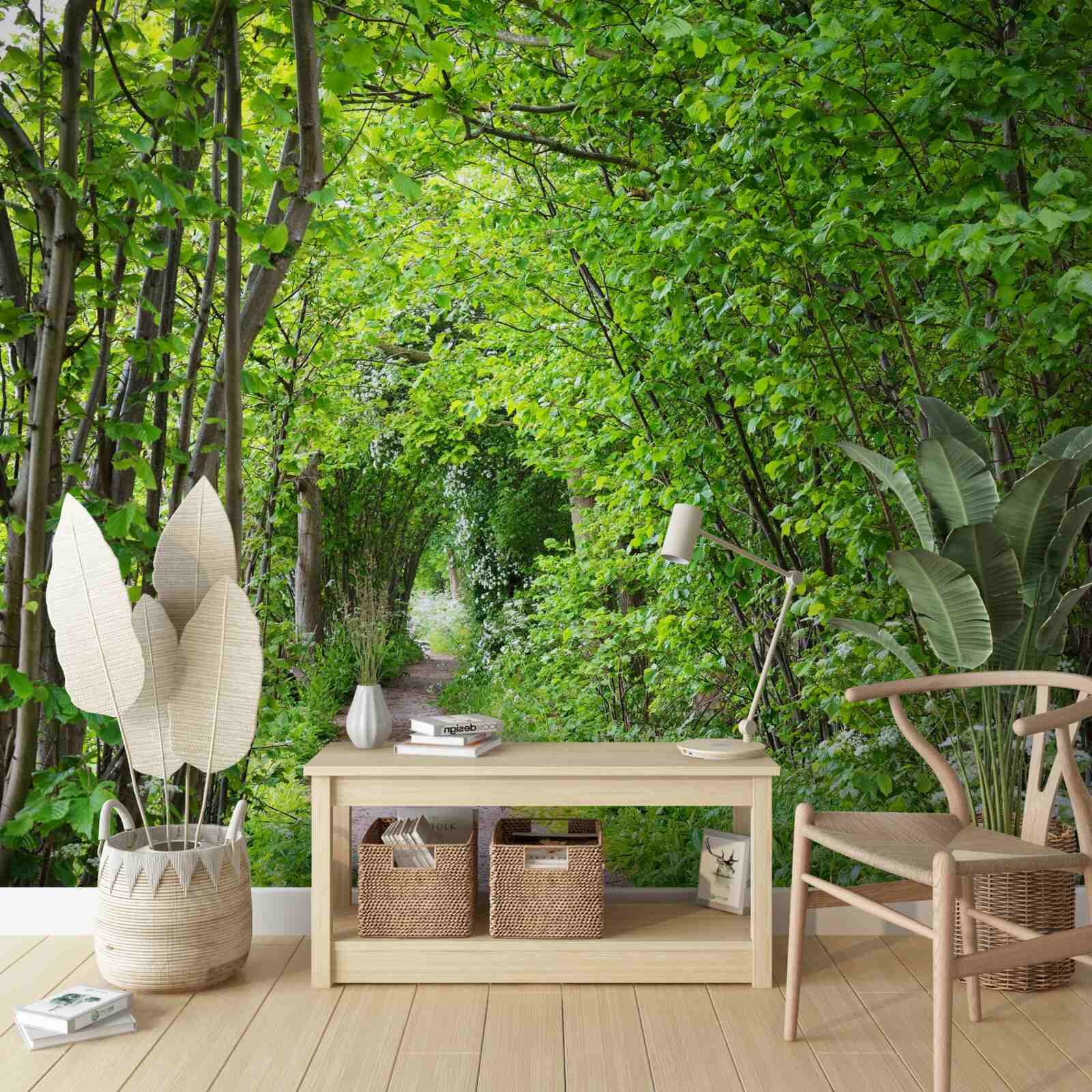 Fototapeta cesta cez hustý smaragdový les