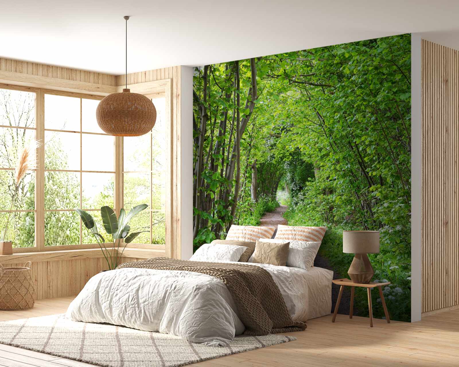 Fototapeta cesta cez hustý smaragdový les