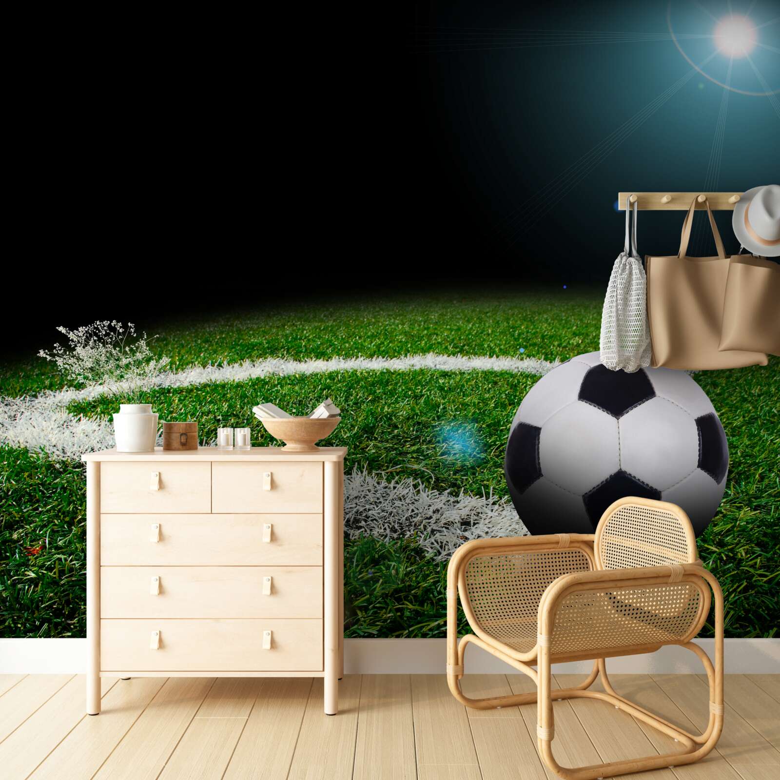 Fototapeta futbal na trávniku