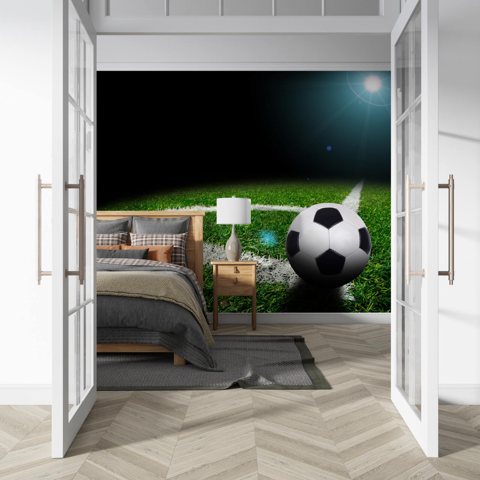 Fototapeta futbal na trávniku