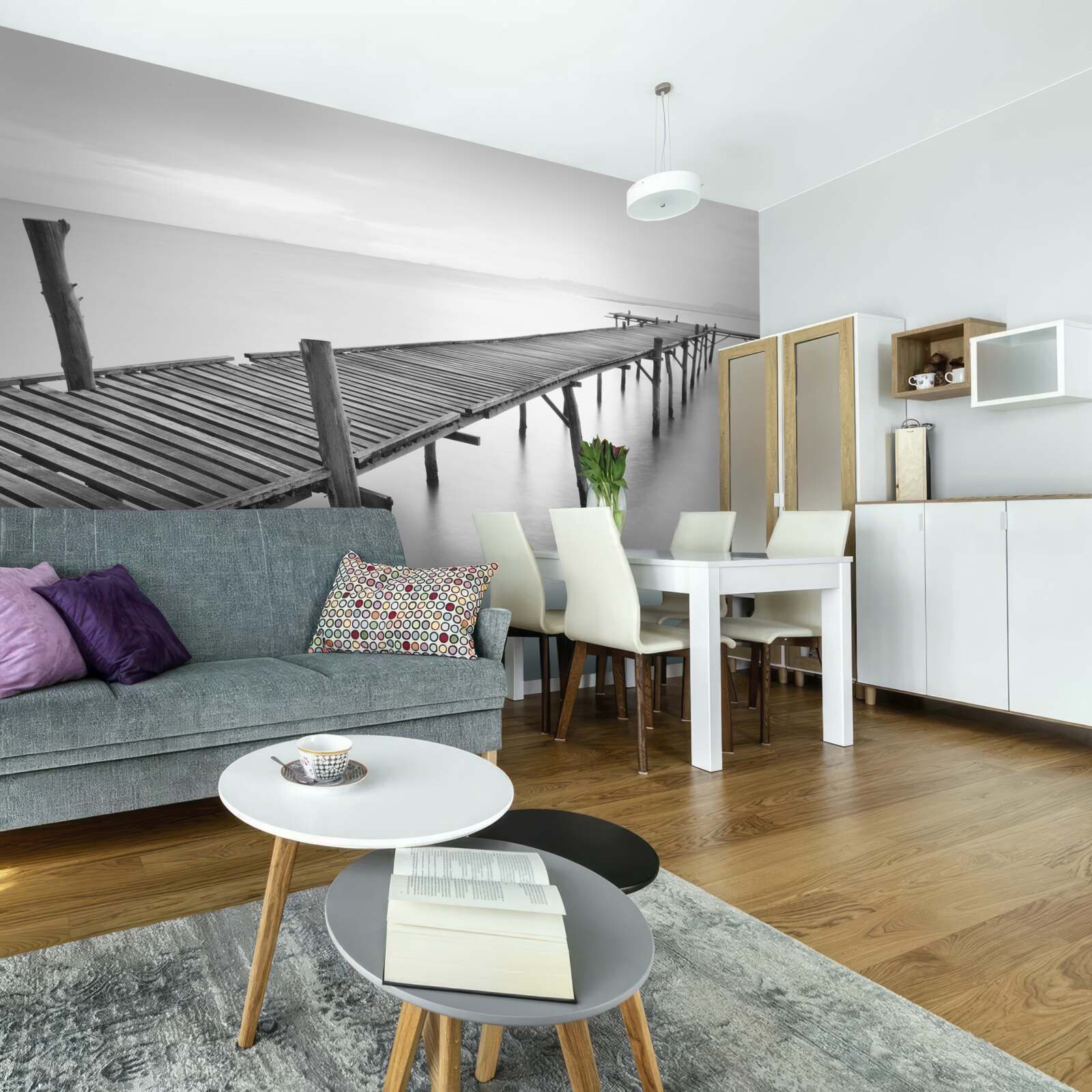 Fototapeta dlhý plávajúci most