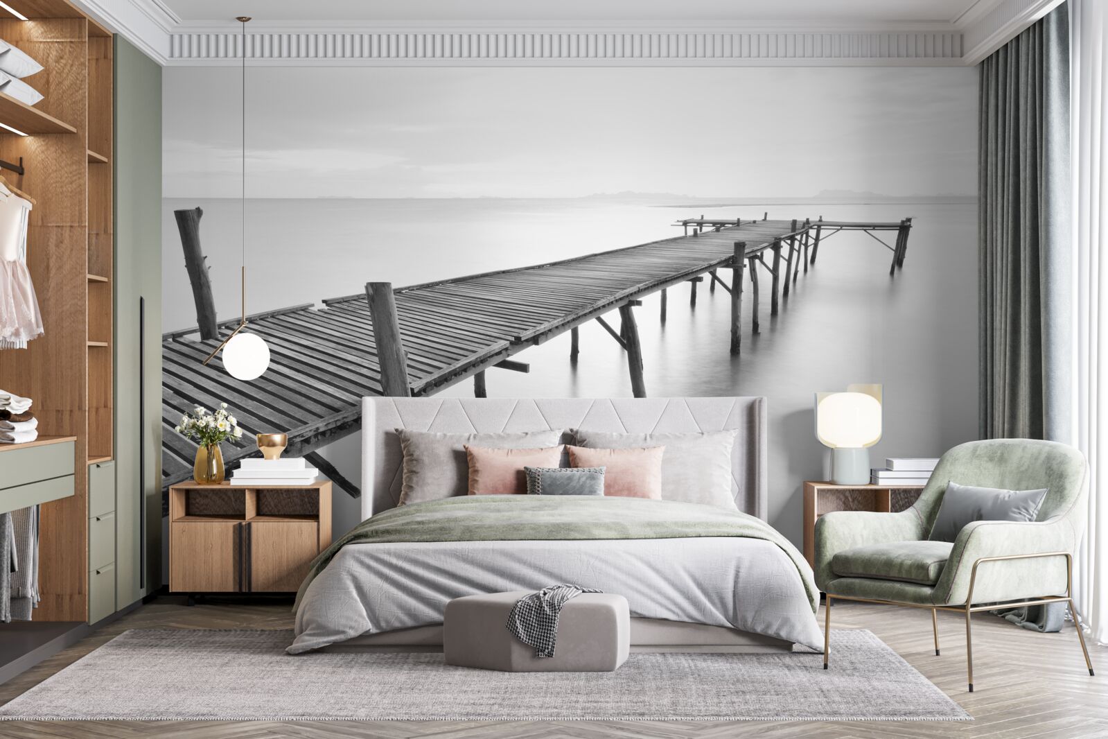 Fototapeta dlhý plávajúci most