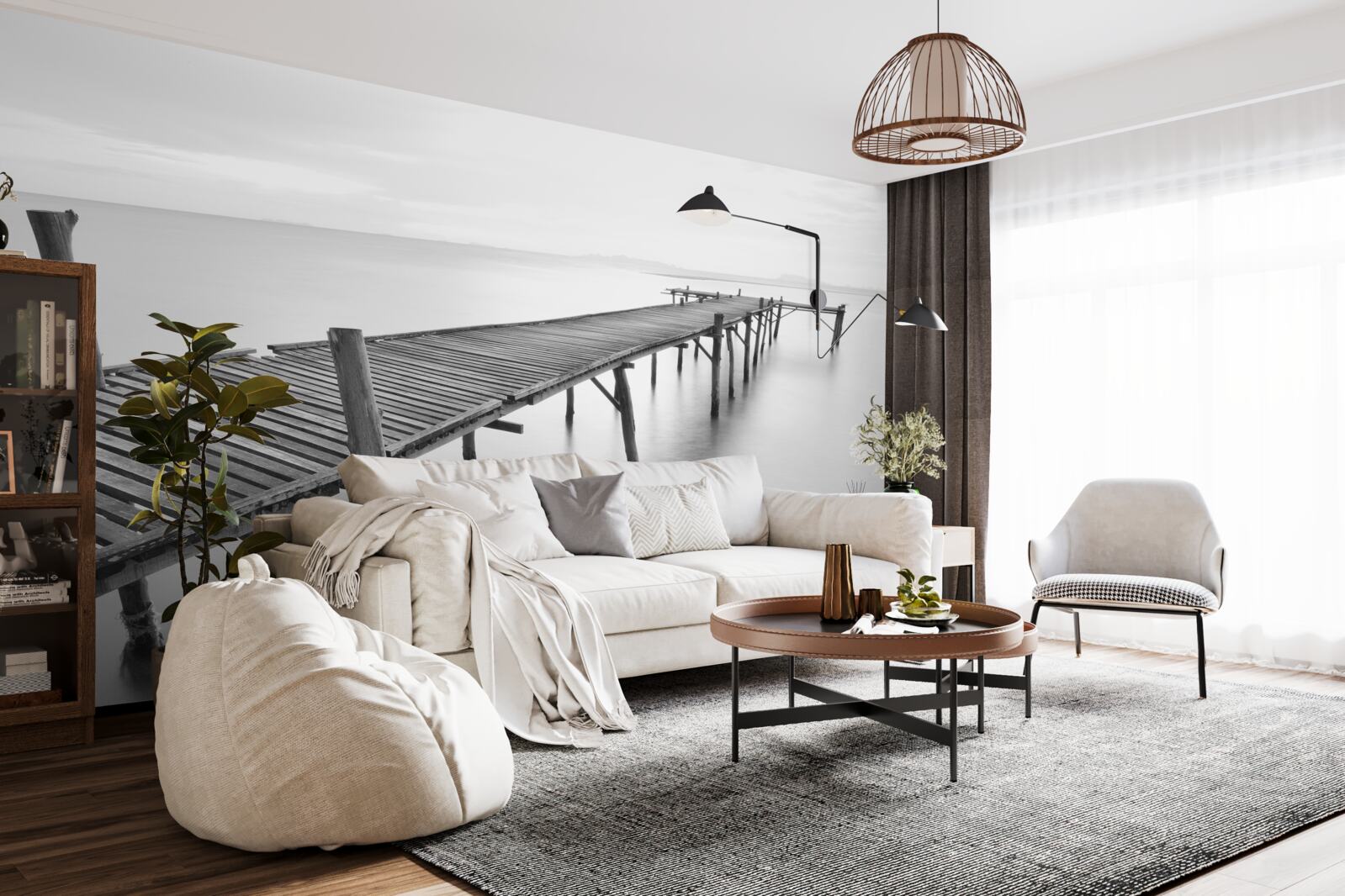 Fototapeta dlhý plávajúci most