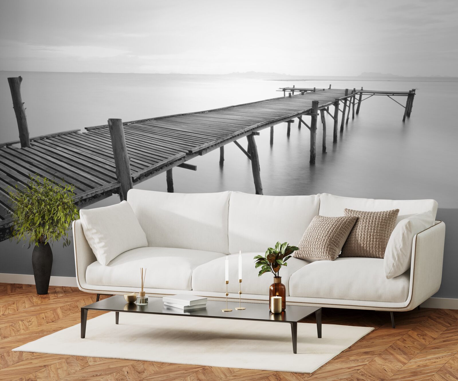 Fototapeta dlhý plávajúci most