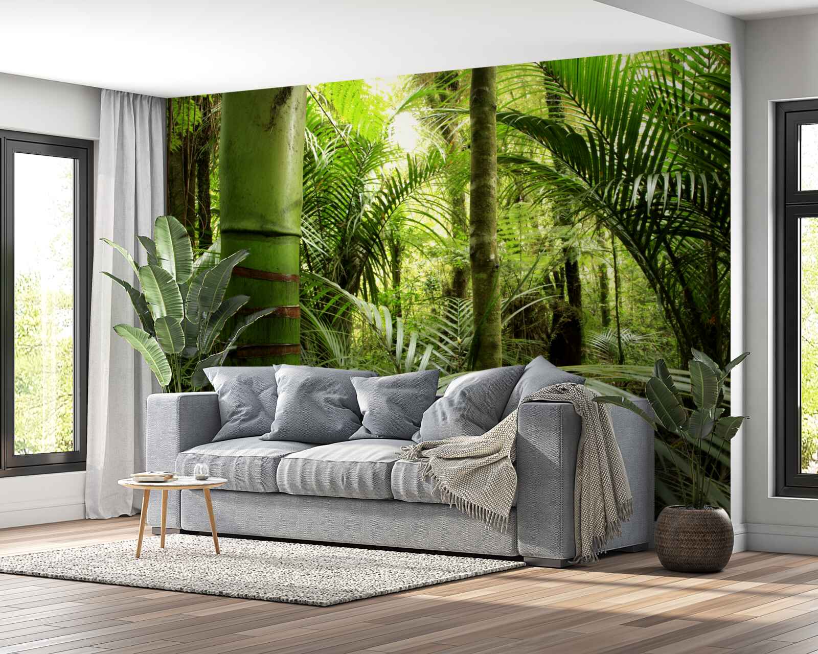 Fototapeta veľké rastliny v zelenej húštine