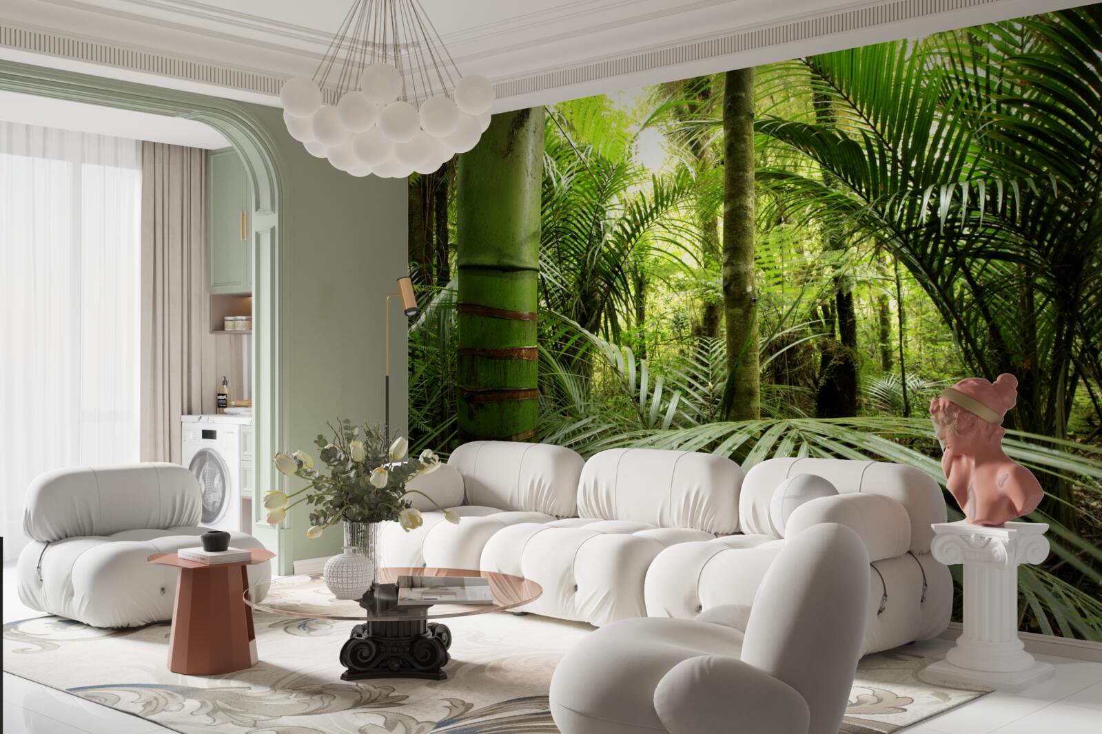 Fototapeta veľké rastliny v zelenej húštine