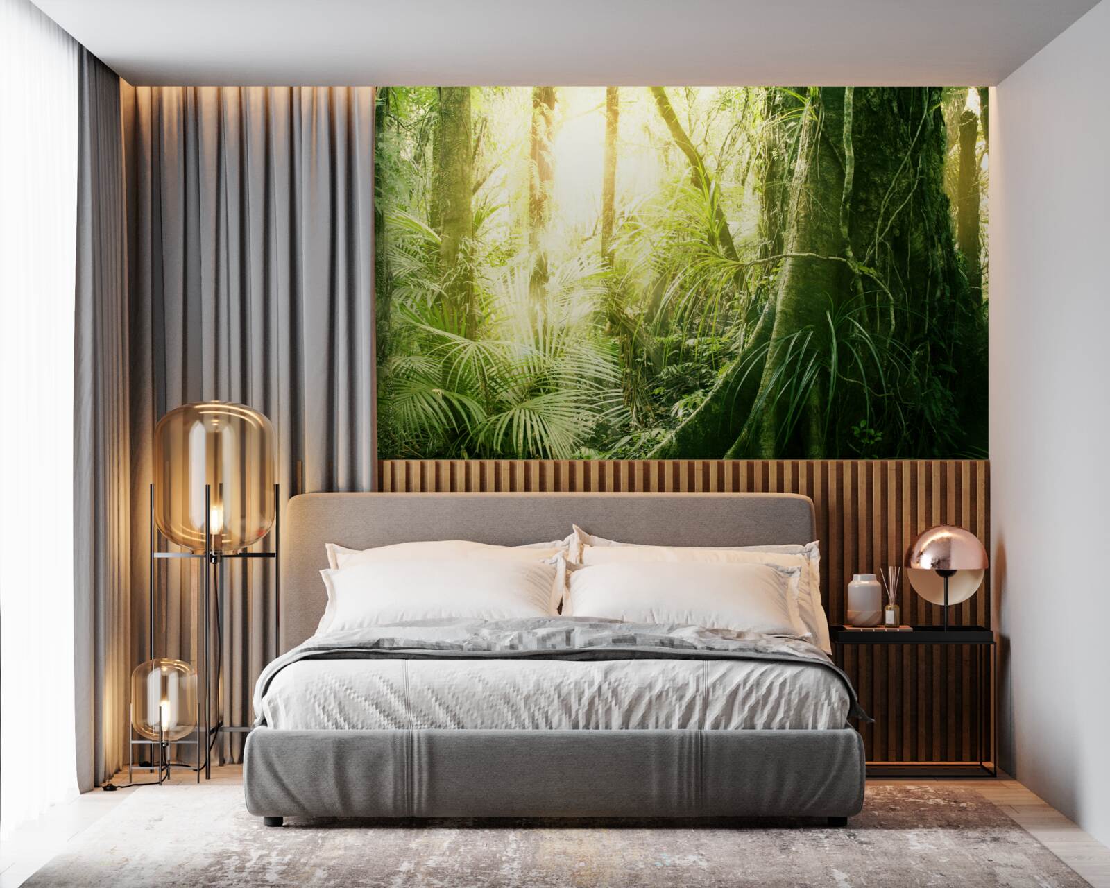 Fototapeta lúče svetla prenikajúce do rozprávkového lesa