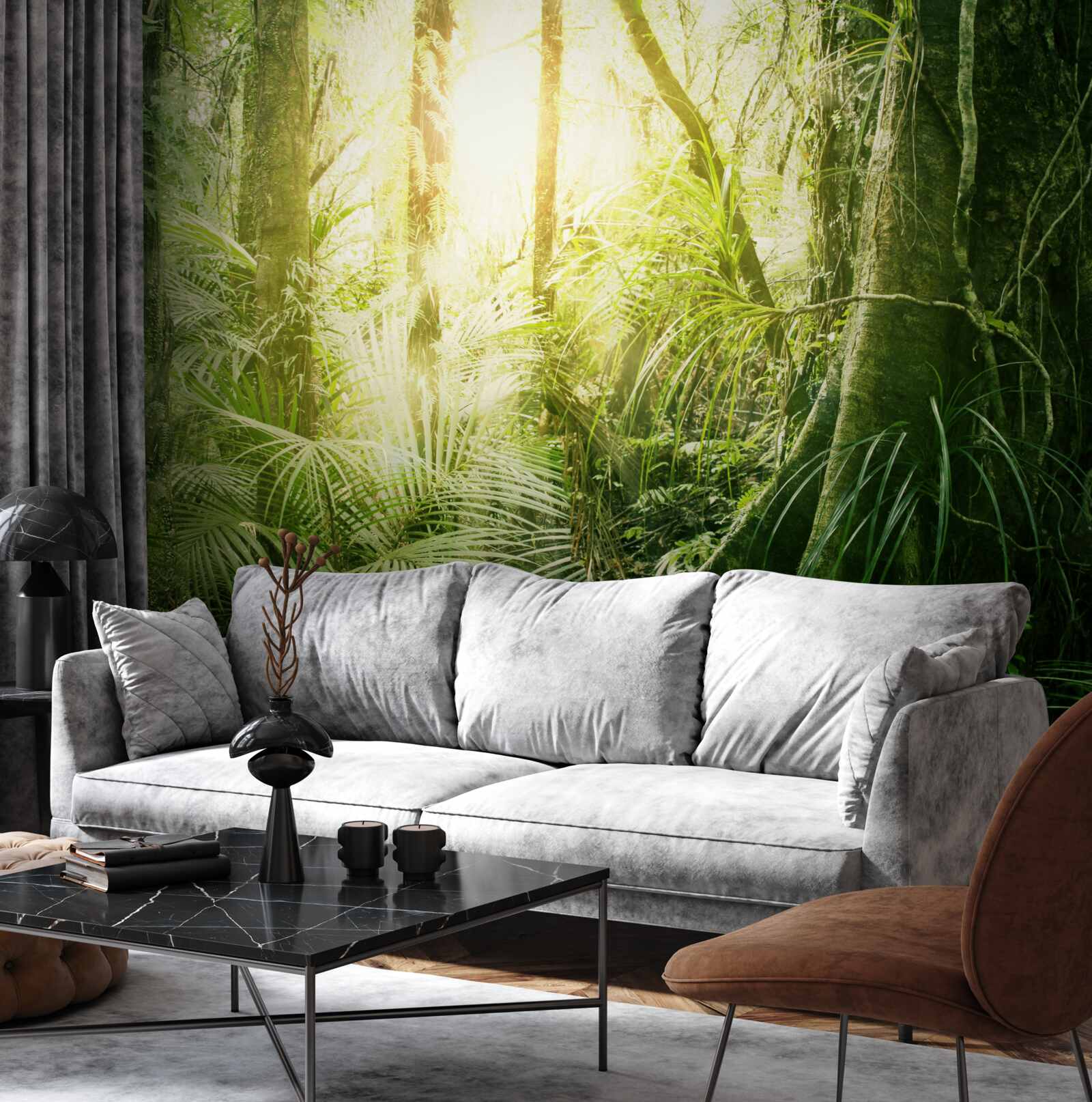 Fototapeta lúče svetla prenikajúce do rozprávkového lesa