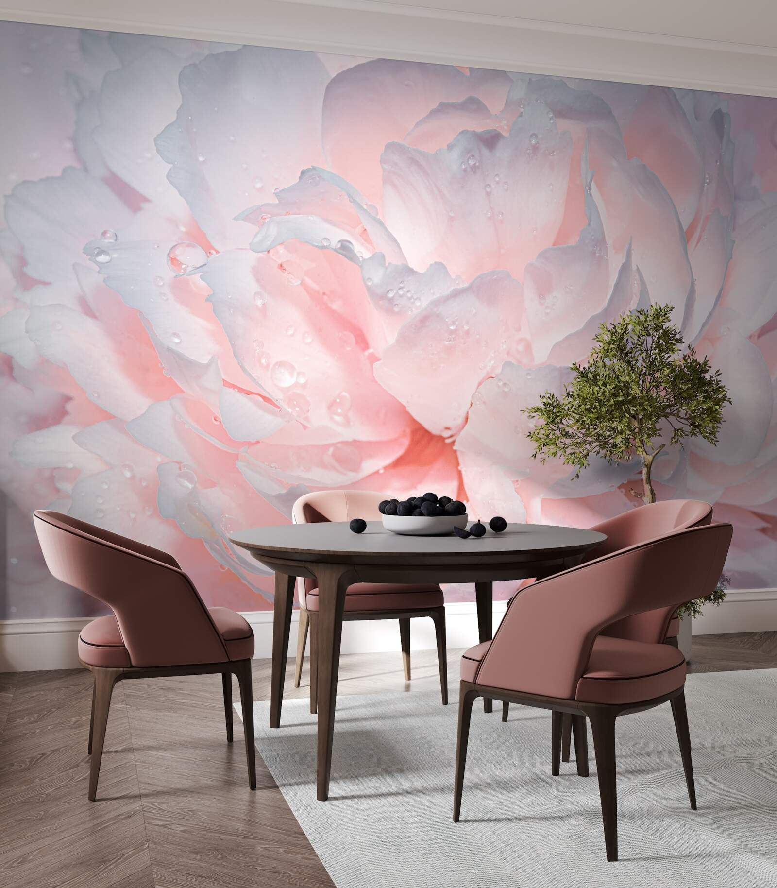 Fototapeta veľká svetloružová pivonka