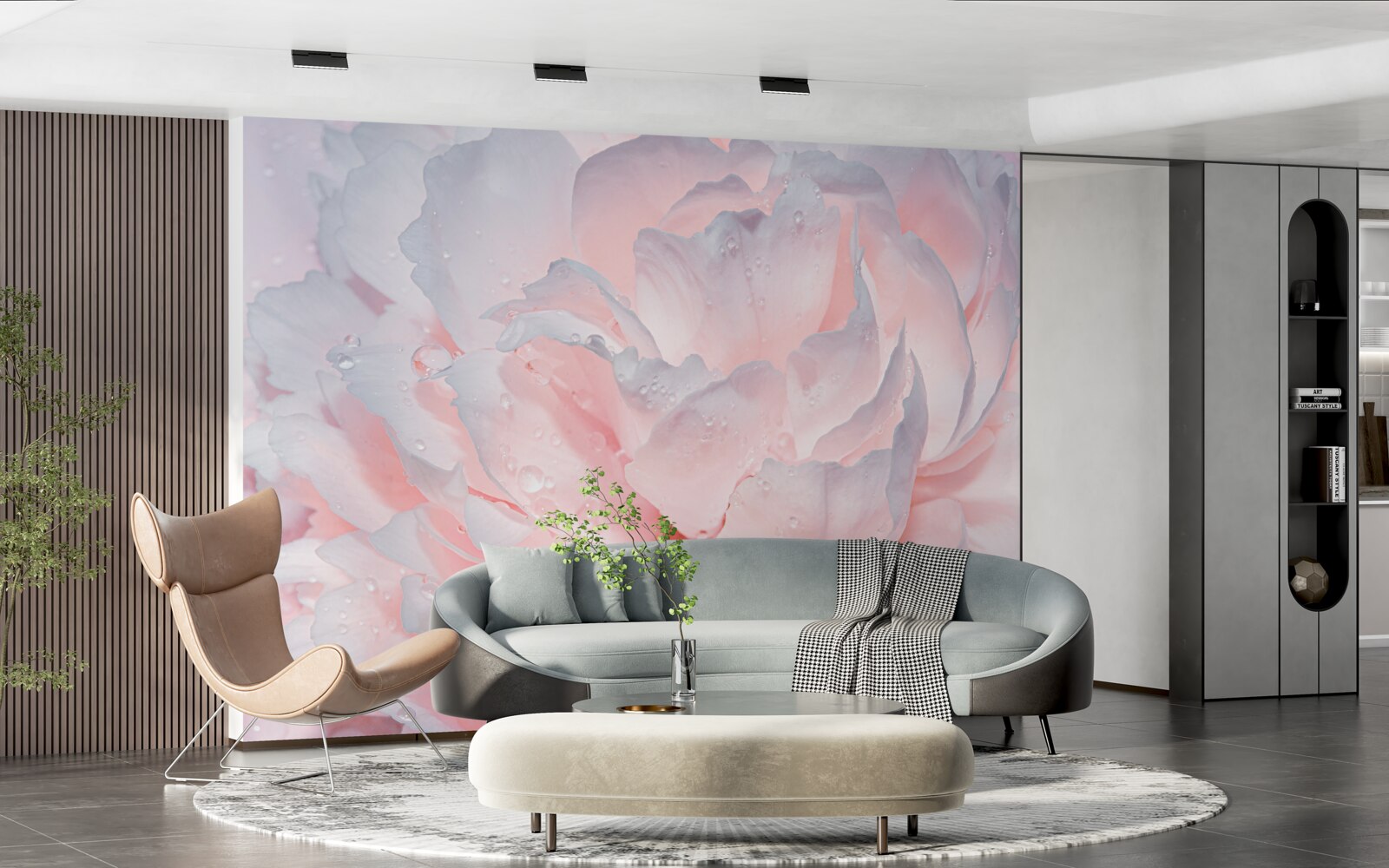 Fototapeta veľká svetloružová pivonka