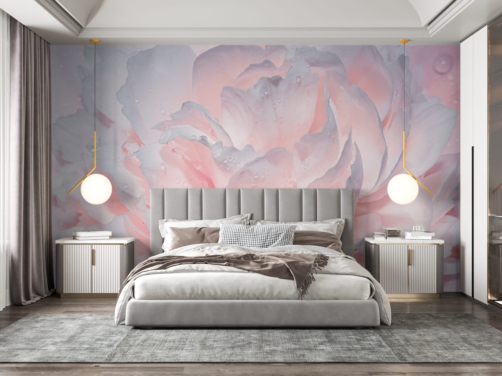 Fototapeta veľká svetloružová pivonka