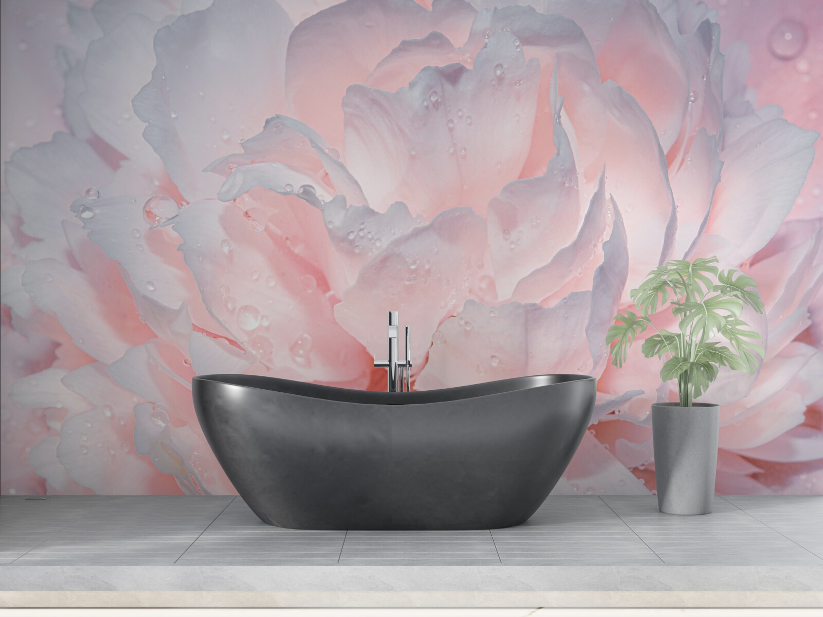 Fototapeta veľká svetloružová pivonka