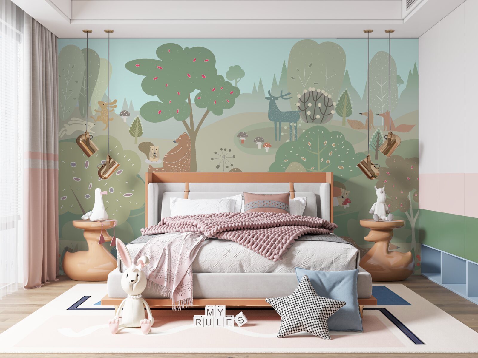 Fototapeta každé nakreslené zviera je zaneprázdnené svojimi vlastnými záležitosťami