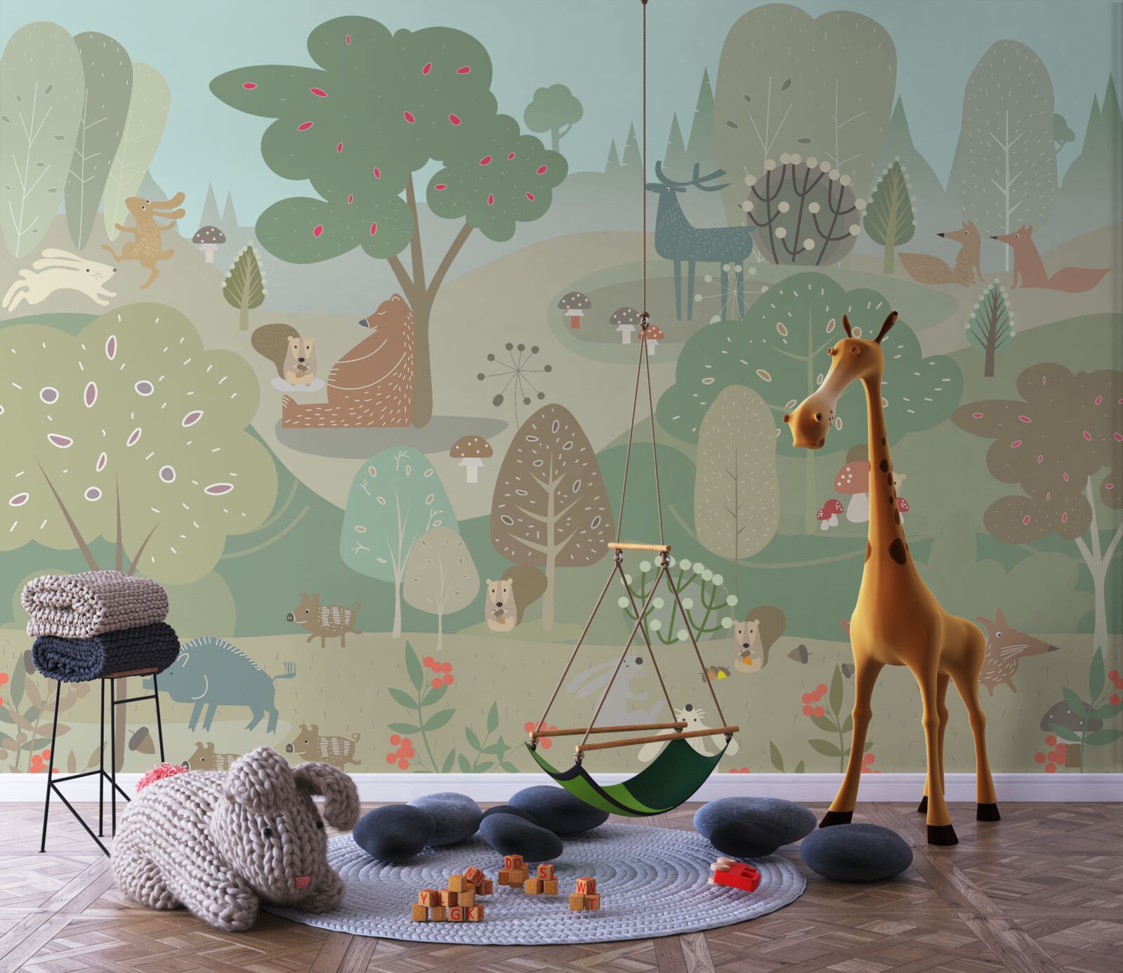 Fototapeta každé nakreslené zviera je zaneprázdnené svojimi vlastnými záležitosťami