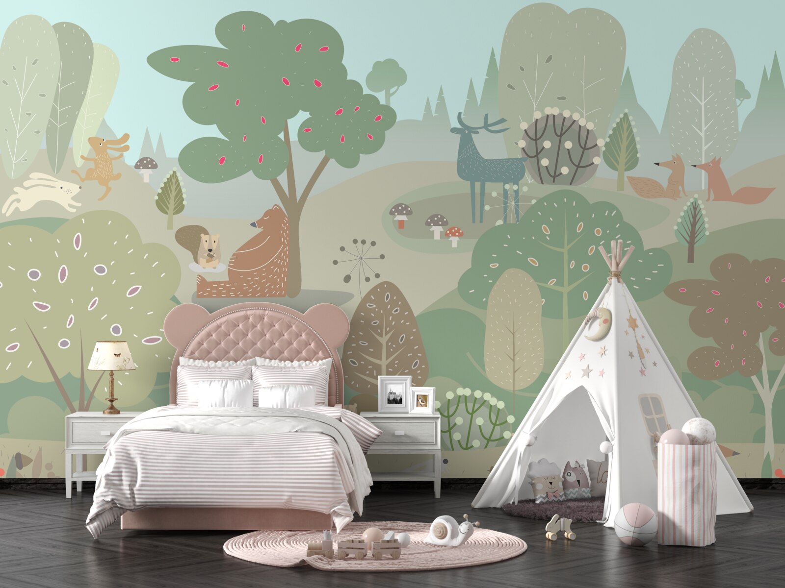 Fototapeta každé nakreslené zviera je zaneprázdnené svojimi vlastnými záležitosťami