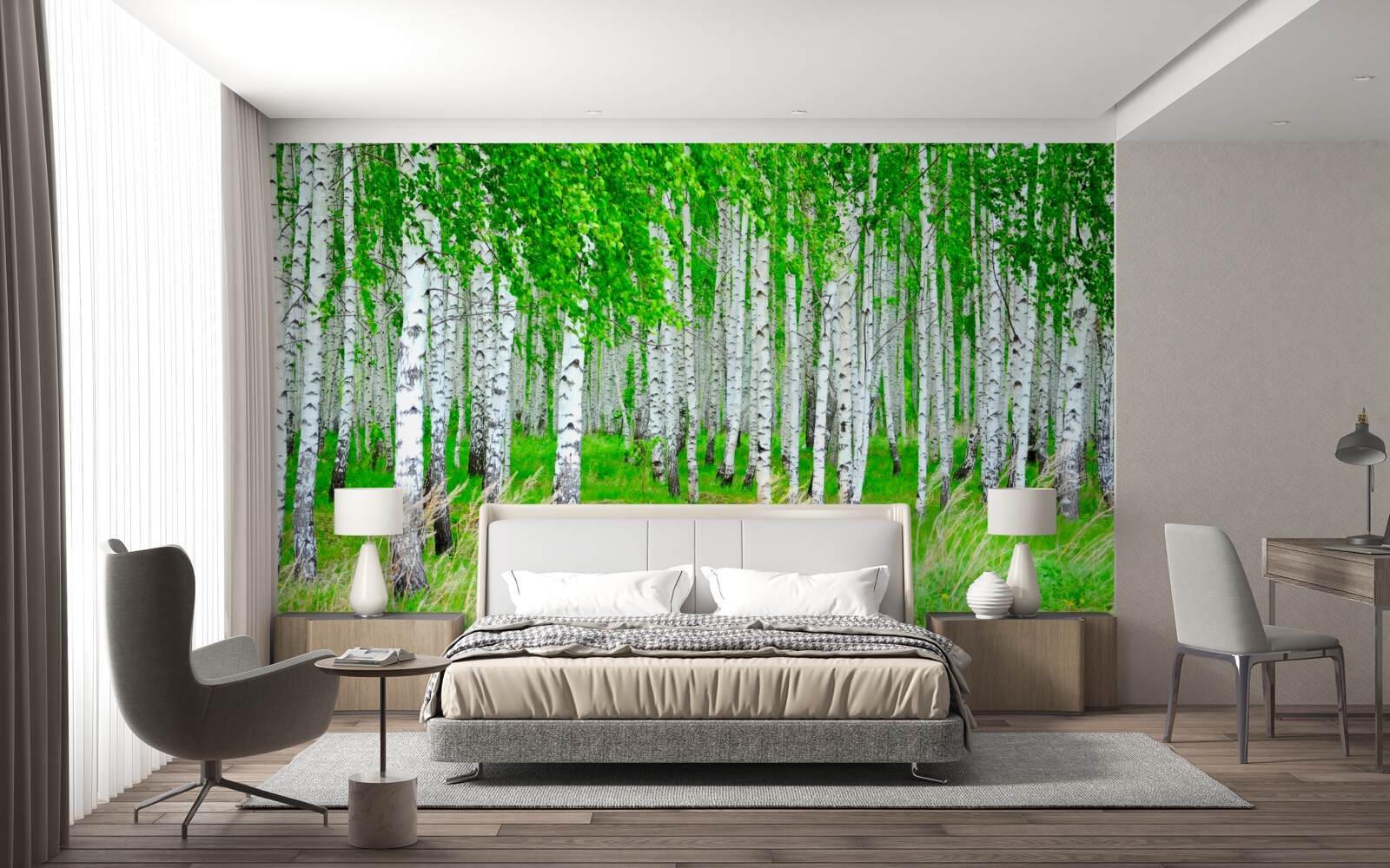 Fototapeta pole s brezami v pozadí