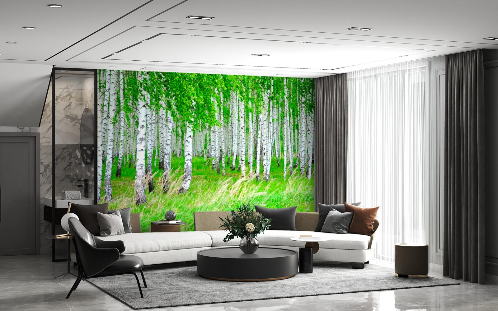 Fototapeta pole s brezami v pozadí