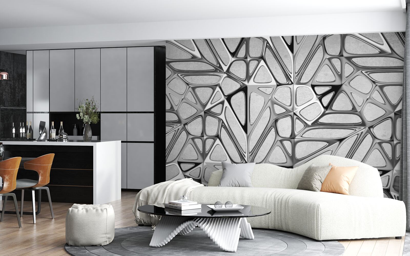 Fototapeta šedá kovová abstrakcia