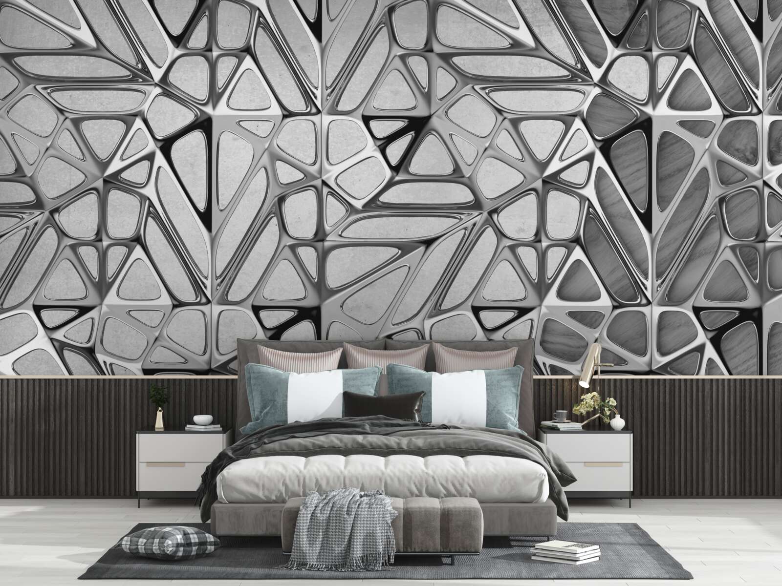 Fototapeta šedá kovová abstrakcia