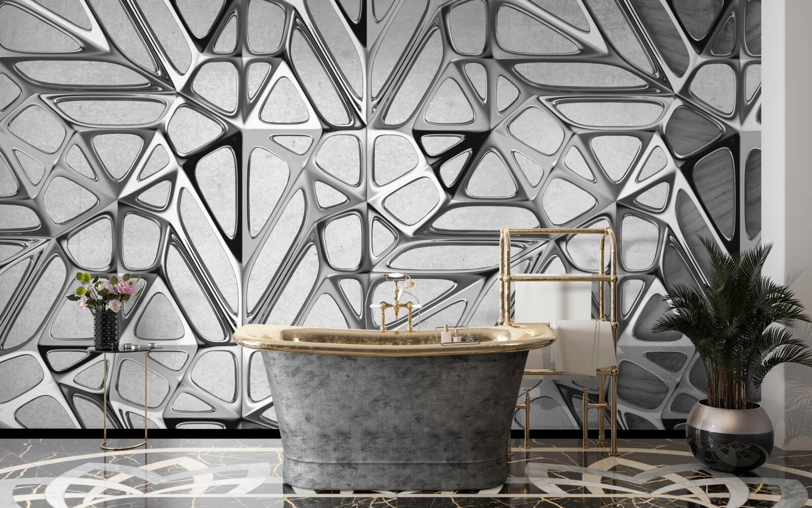 Fototapeta šedá kovová abstrakcia