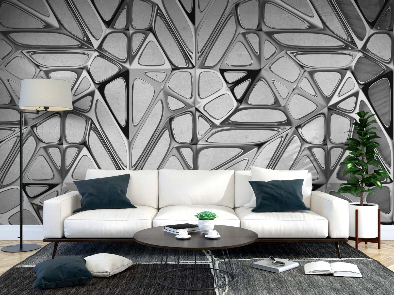 Fototapeta šedá kovová abstrakcia